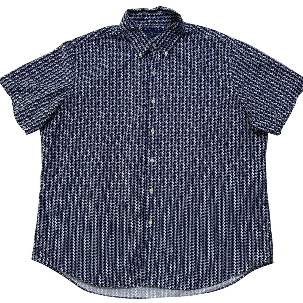 Ralph Lauren Shirt Classic Fit AOP Short Sleeve XL Geometric Button Down Preppy